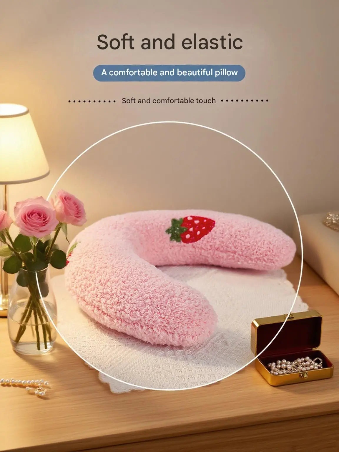 Blue Pet U-Shaped Pillow - Soft Teddy Velvet Neck Support Cushion for Dogs and Cats, Deep Sleep Aid with Embroidered Design, Lightweight and Comfortable Pet Bed Accessory Wholesale Hub