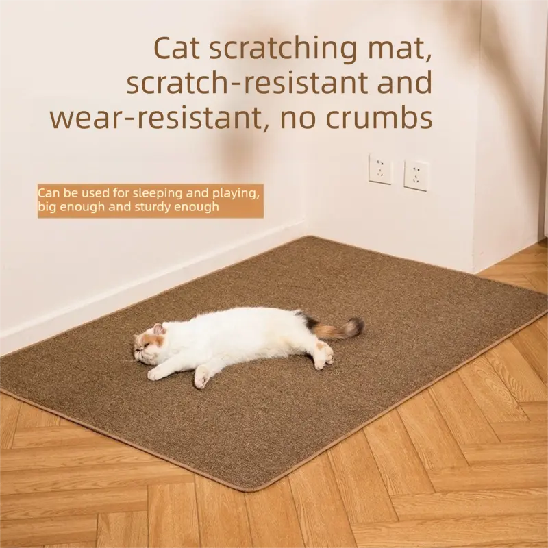 Grey M size 50*80cm Soft Cat Scratching Mat & Lounge Bed – Durable Furniture Protector Rug, Washable Scratch Pad for Cats and Small Pets Wholesale Hub